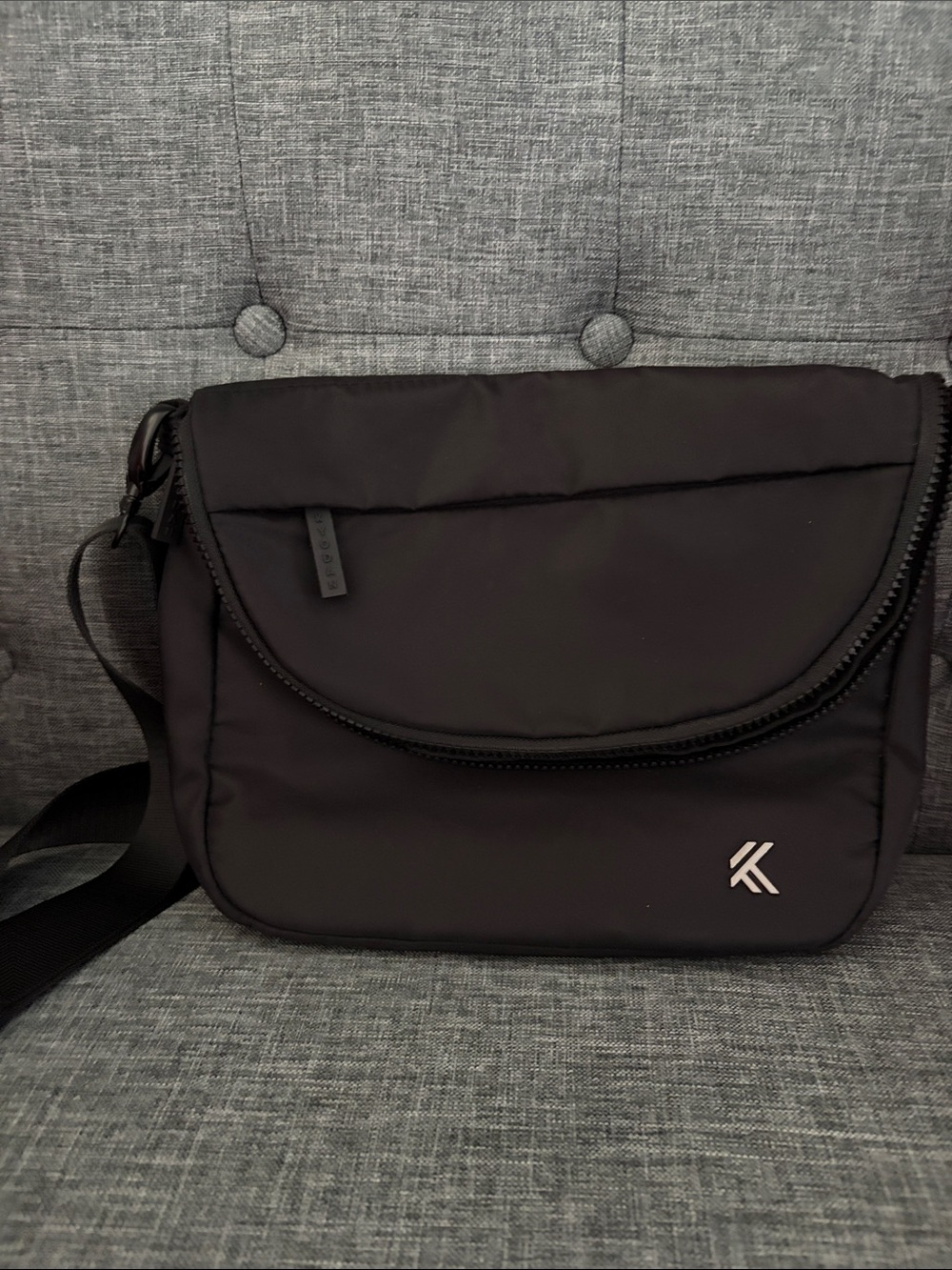 Kyodan Black Nylon Crossbody Messenger Bag